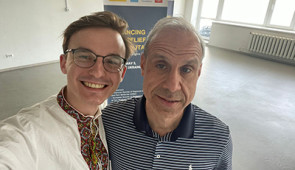 Drs. Steven P. Cohen and Roman Smolynets in Lviv, Ukraine, in 2024