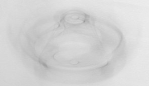 Spinning drone blends into white background