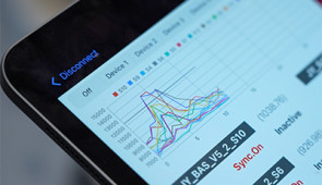 Data streams from the devices to a tablet. Credit: Northwestern Medicine