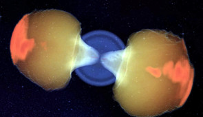 After breaking free from the collapsar, the jet generates a bright gamma ray burst (GRB).