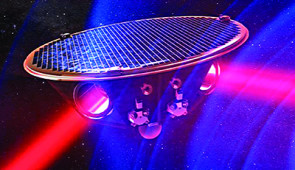 A satellite of the LISA-Mission. Credit: AEI/MM/exozet; GW simulation: NASA/C. Henze