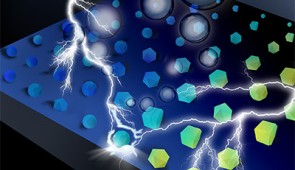 An artistic interpretation of the new catalytic material performing a reaction to split water. Credit: Jin Huang and Siyuan Zuo