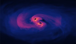 Illustration of a supermassive black hole binary system. Credit: NASA's Goddard Space Flight Center/Scott Noble