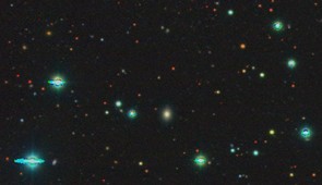 A deep-space image of the galaxy where the supernova occurred. Credit: Legacy Surveys / D. Lang (Perimeter Institute) for Legacy Surveys layers and unWISE / NASA/JPL-Caltech / D. Lang (Perimeter Institute)