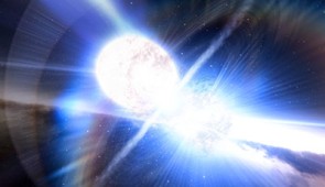 This artist's impression shows a kilonova produced by two colliding neutron stars. While studying the aftermath of a long gamma-ray burst (GRB), two independent teams of astronomers using a host of telescopes in space and on Earth, including the Gemini North telescope on Hawai‘i and the Gemini South telescope in Chile, have uncovered the unexpected hallmarks of a kilonova, the colossal explosion triggered by colliding neutron stars. Credit: NOIRLab/NSF/AURA/J. da Silva/Spaceengine 