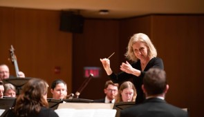 Following her retirement from Northwestern, Mallory Thompson will continue as artistic director of the Northshore Concert Band, a position she’s held since 2003. Photo Credit: Robinson Johnson
