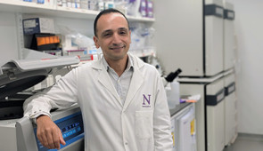 Study senior author Mohamed Abdel-Mohsen in his lab