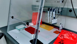 A look inside the COVID-19 testing site at Northwestern University Feinberg School of Medicine. (Photo credit: Xinkun Wang, Northwestern University)