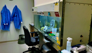 A look inside the COVID-19 testing site at Northwestern University Feinberg School of Medicine. (Photo credit: Xinkun Wang, Northwestern University)