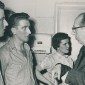 Aaron Copland works with Northwestern students on the 1958 production of "The Tender Land"