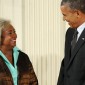 Darlene Clark Hine with President Barack Obama in 2014.