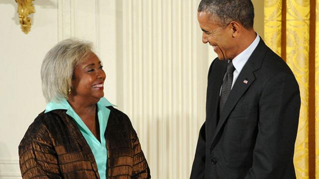 Darlene Clark Hine with President Barack Obama in 2014.
