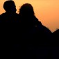 The silhouette of a couple