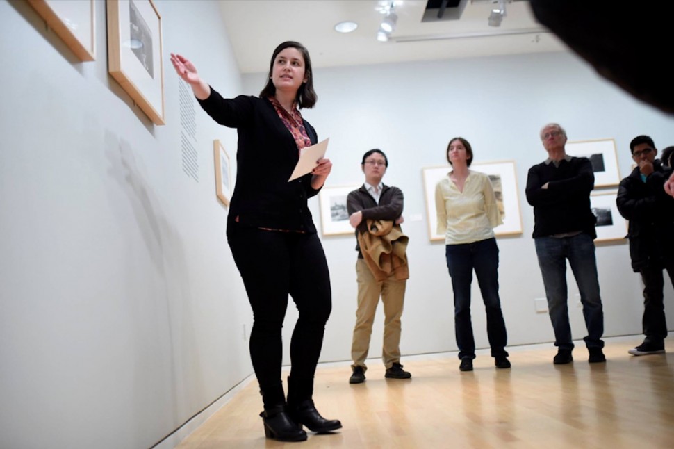 Block Museum Fellow Talia Shabtay leads an exhibition tour.
