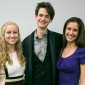 (From left to right) 2018 Mitchell Scholar Hadley Pfalzgraf and 2018 Marshall Scholars Lars Benson and Lucia Brunel. All three will graduate in June. (Photo by Morgan Searles)