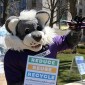 Willie the Wildcat at a mini-Mt. Trashmore