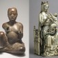 Virgin and Child, ca. 1275-1300, France, Ivory with paint, Metropolitan Museum of Art, 1917. Seated Figure, Possibly Ife, Tada Nigeria, Late 13th-14th century, Copper with traces of arsenic, lead, and tin, Nigerian National Commission for Museums and Monuments.