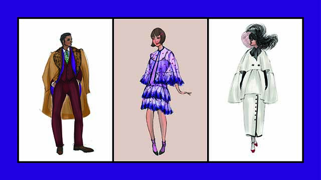 Costume renderings for the Wirtz Center production of The Cherry Orchard