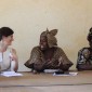 Juliet Sorensen meets with residents in Mali