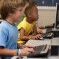 Kids working on computer