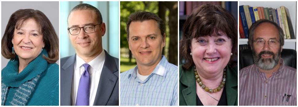 From left to right: Patty Loew, Jonathan Holloway, Chris Kuzawa, Clare Cavangh and Gerald Gabrielse