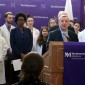 U.S. Senator Dick Durbin, U.S. Representative Underwood address the media