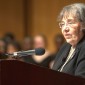 Diane Nash addresses the Northwestern community in 2016 as they commemorate the Martin Luther King jr day