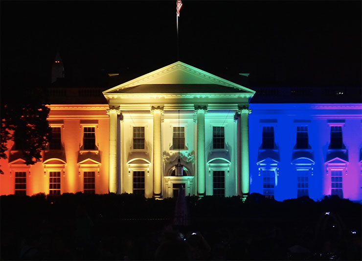 White House with rainbow flag