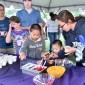 People getting food at Evanston picnic 