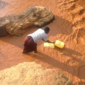 women getting water