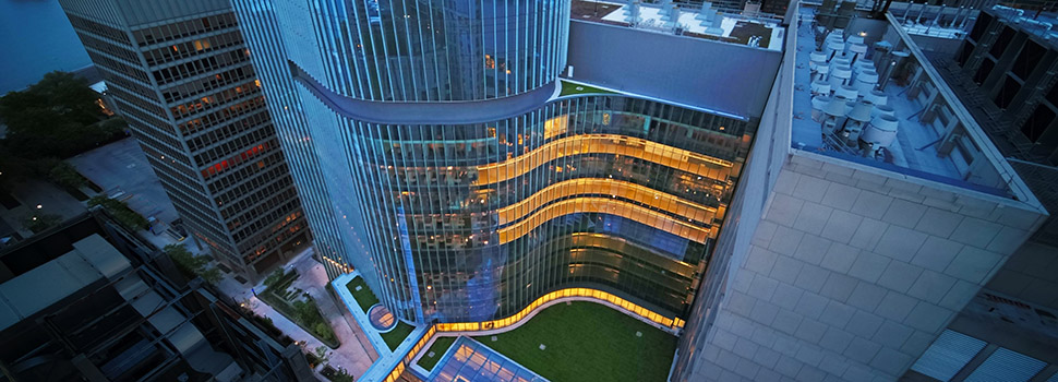 Simpson Querrey Biomedical Research Center at night