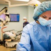 Image of a female surgical resident 