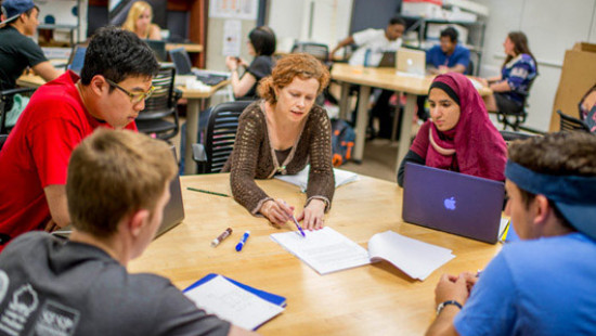 faculty member instructing students