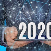 Hands holding 2020 on a platter