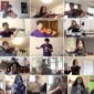 Musicians playing in a virtual concert at Northwestern
