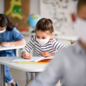 Students wearing masks