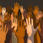 a picture showing hands