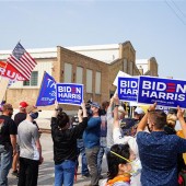 Republicans and Democrats at a rally in Wisconsin.