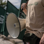 Man holding a megaphone