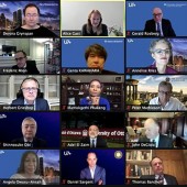 a screenshot showing university presidents worldwide on zoom for the u7 summit