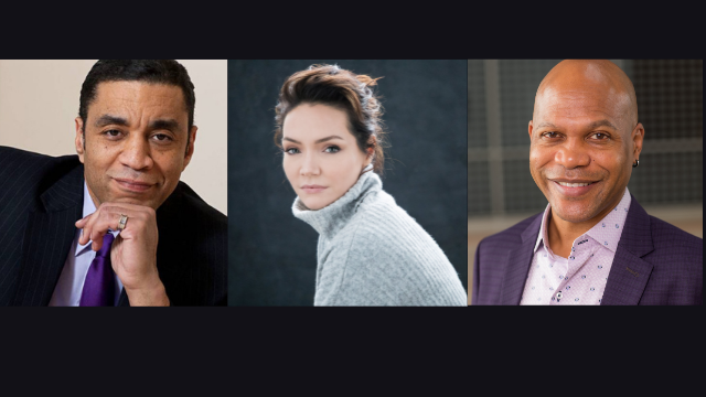 Alumni Harry Lennix and Katrina Lenk and School of Communication Dean E. Patrick Johnson are featured in the April 15 reading of 'The Exonerated.' Harry Lennix, Katrina Lenk and E. Patrick Johnson