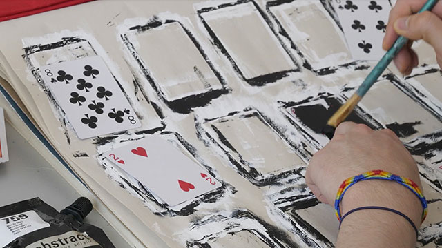 Painting with playing cards