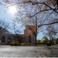Sun shining on Northwestern University's Evanston campus