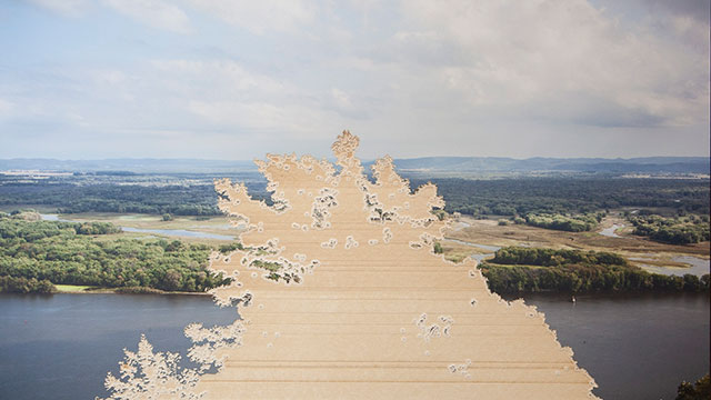 Stefan Petranek’s “Will There Be Anything Left in 50 Years?” from the exhibit “Anthro-obscene: What We Choose Not to See” Photograph of a landscape dissolving