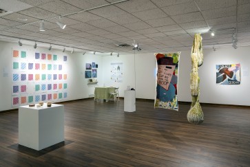 installation view of the senior art student exhibition at the Dittmar Gallery