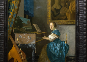 Vermeer painting "A Young Woman seated at a Virginal"