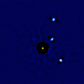 Four exoplanets orbiting around star HR8799