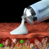 Synthetic melanin on skin illustration