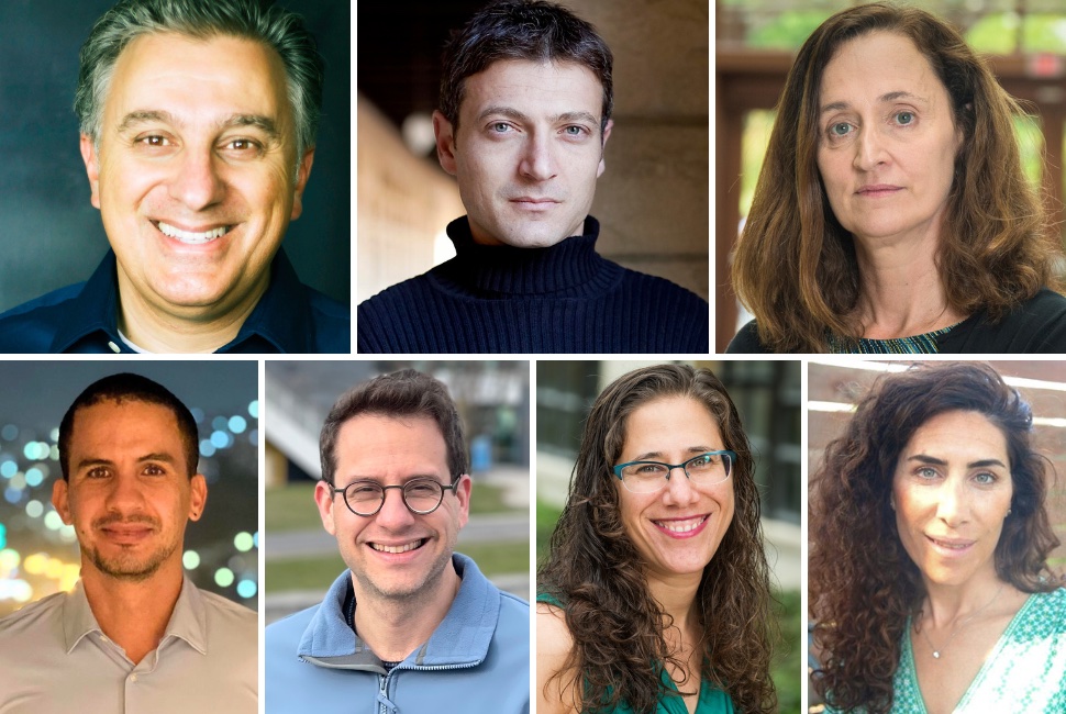 Headshots of the seven scholars in the Israel & Palestine joint speaker series
