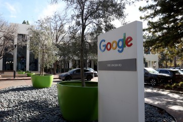 The Google sign outside the company's office in Mountain View, California